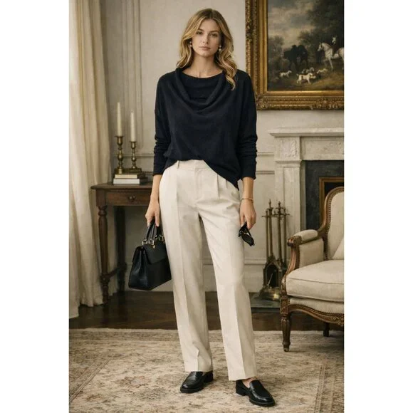 Club Monaco Black Recycled Cashmere Cowl Neck Sweater Women’s M Soft Luxury Knit - Picture 10 of 10